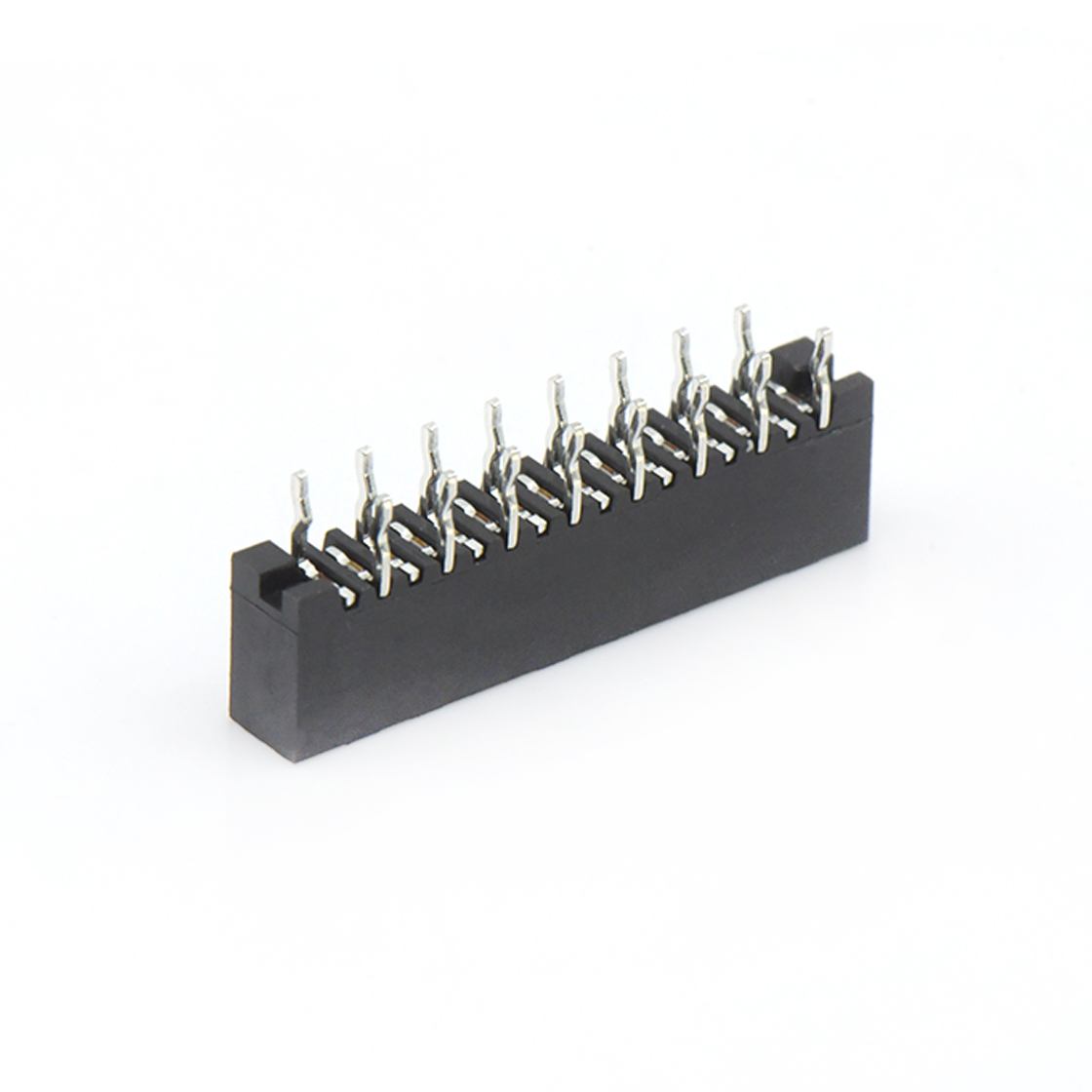Pitch 1.00mm 180° C型 单排立插 正脚 16Pin 黑色